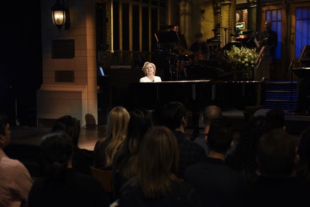 The moving cold open featuring Kate McKinnon as Hillary Clinton, playing Leonard Cohen's "Hallelujah":
